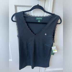 Lauren Ralph Lauren Black Lightweight Sweater Tank Top